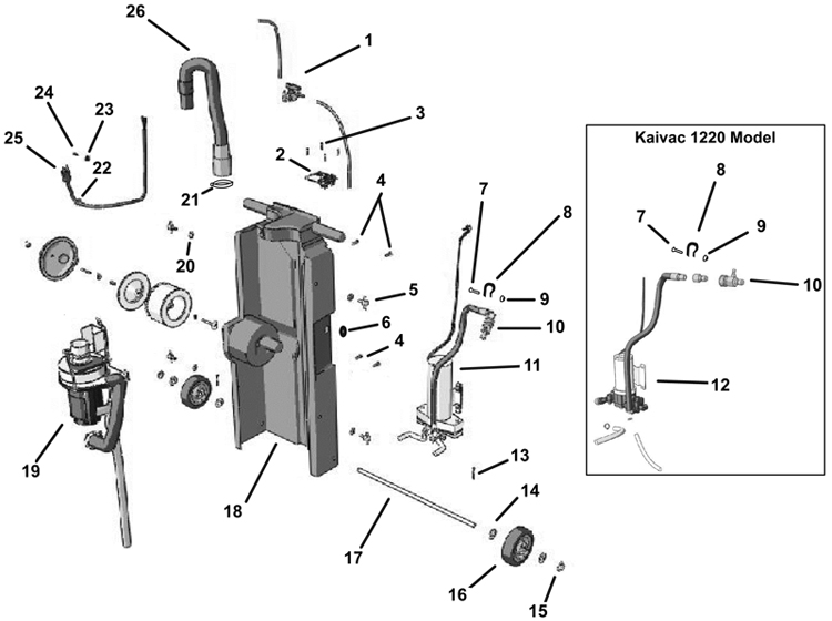 Parts List Complete for KAIVAC kaivac 1250